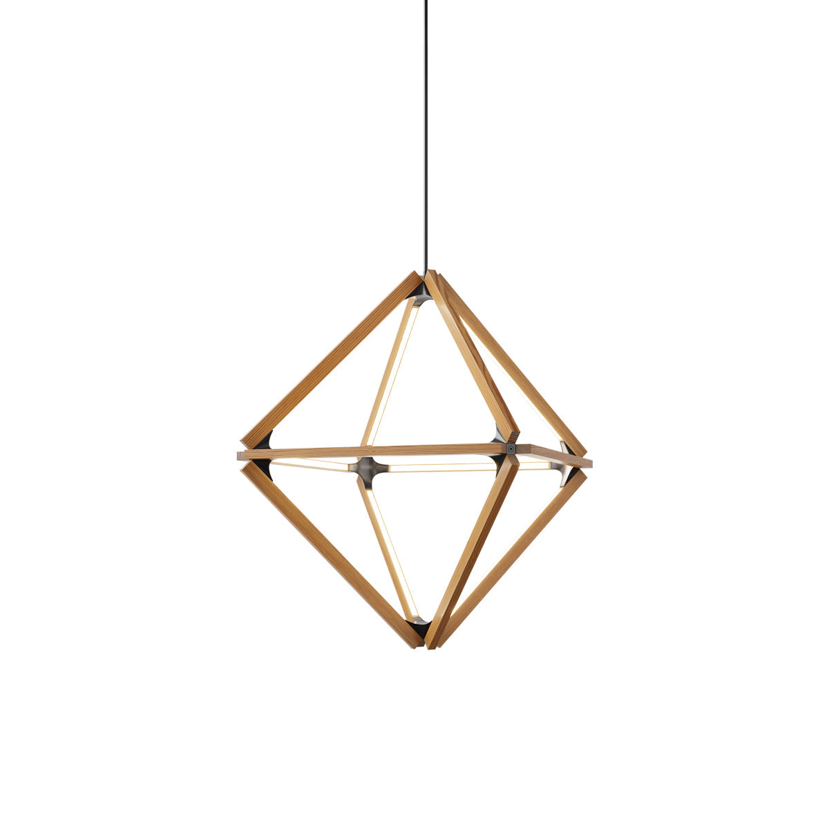 Diamond Little LED Pendant Light in Heart Pine (Reclaimed)/Blackened.