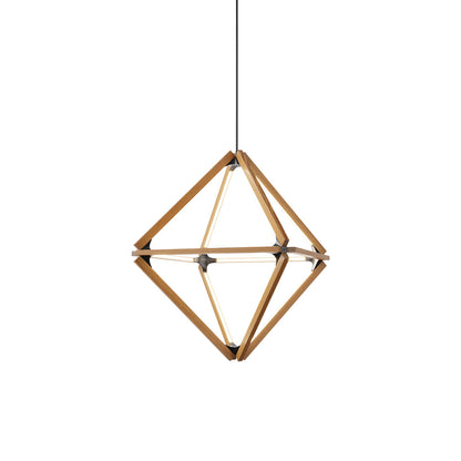 Diamond Little LED Pendant Light in Heart Pine (Reclaimed)/Blackened.