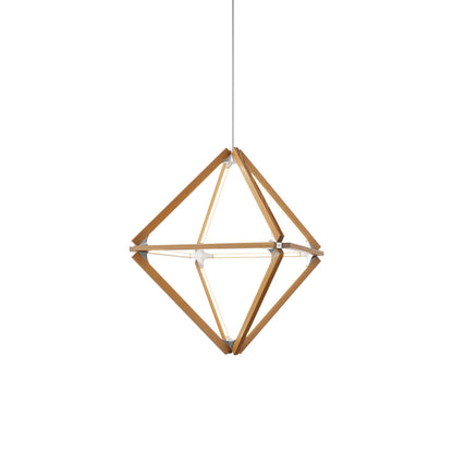 Diamond Little LED Pendant Light in Heart Pine (Reclaimed)/Brushed Nickel.