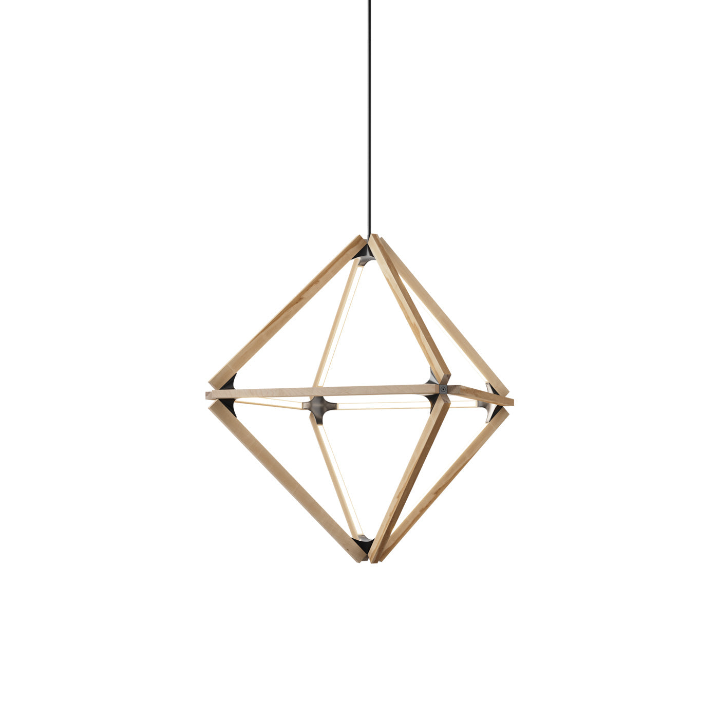 Diamond Little LED Pendant Light in Maple/Blackened.