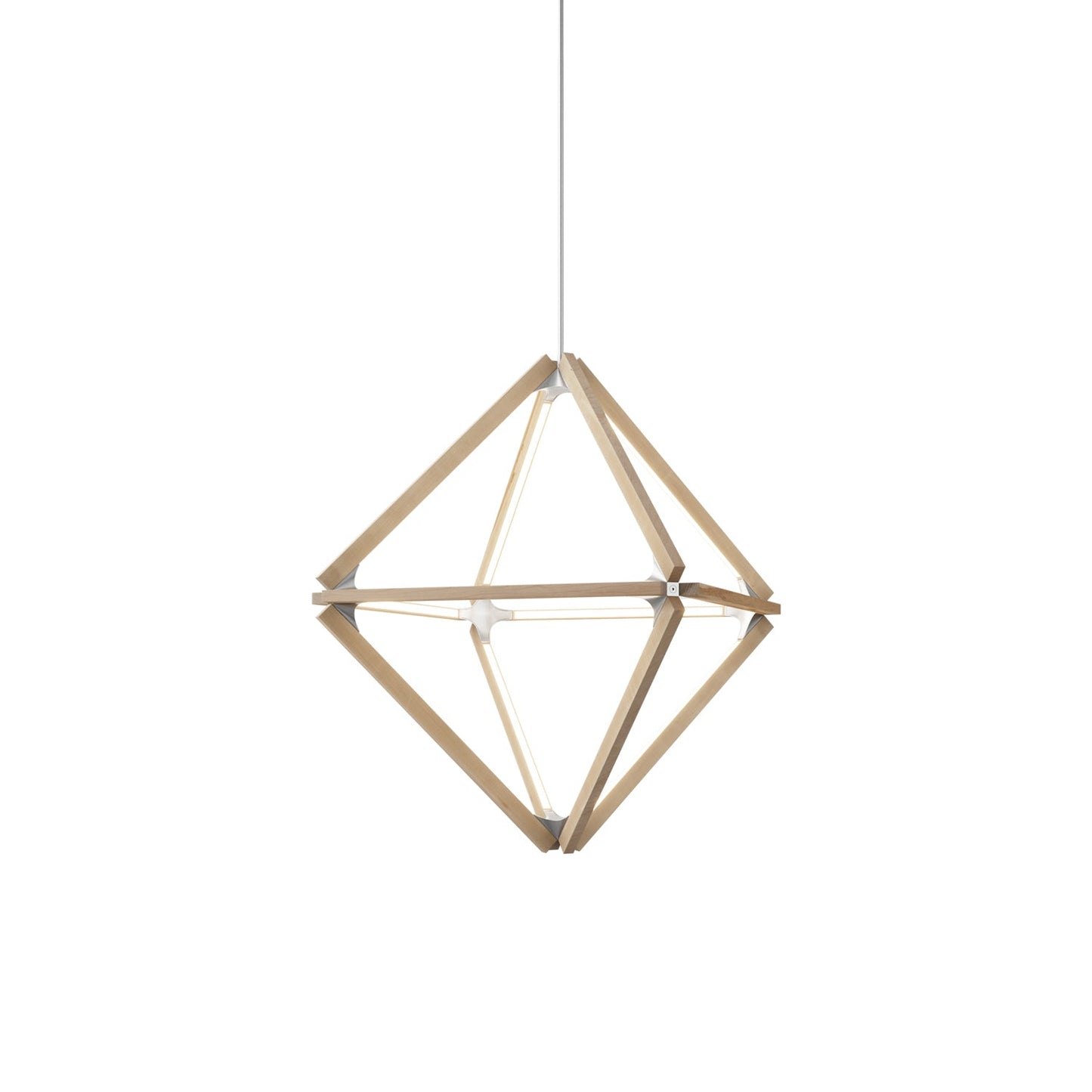 Diamond Little LED Pendant Light in Maple/Brushed Nickel.