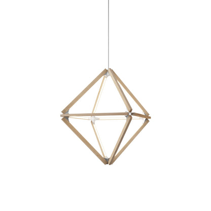 Diamond Little LED Pendant Light in Maple/Brushed Nickel.