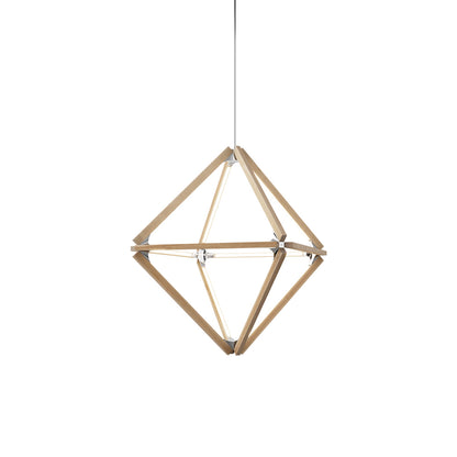 Diamond Little LED Pendant Light in Maple/Polished Nickel.