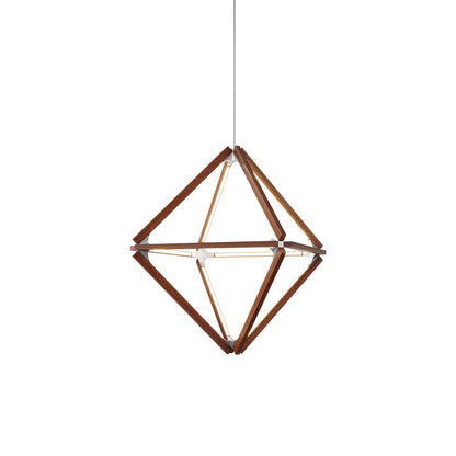 Diamond Little LED Pendant Light in Water Tower Redwood/Brushed Nickel.
