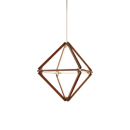 Diamond Little LED Pendant Light in Water Tower Redwood/Polished Brass.