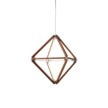 Diamond Little LED Pendant Light in Water Tower Redwood/Polished Nickel.