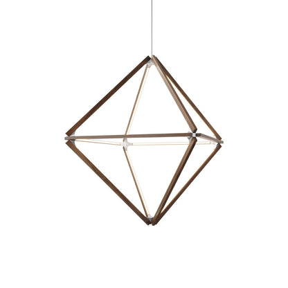 Diamond Middle LED Pendant Light in Heart Pine (Reclaimed)/Blackened.