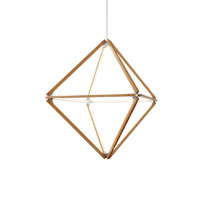 Diamond Middle LED Pendant Light in Heart Pine (Reclaimed)/Brushed Nickel.