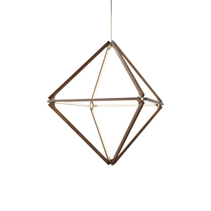 Diamond Middle LED Pendant Light in Maple/Blackened.