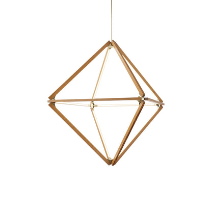 Diamond Middle LED Pendant Light in Maple/Brushed Nickel.