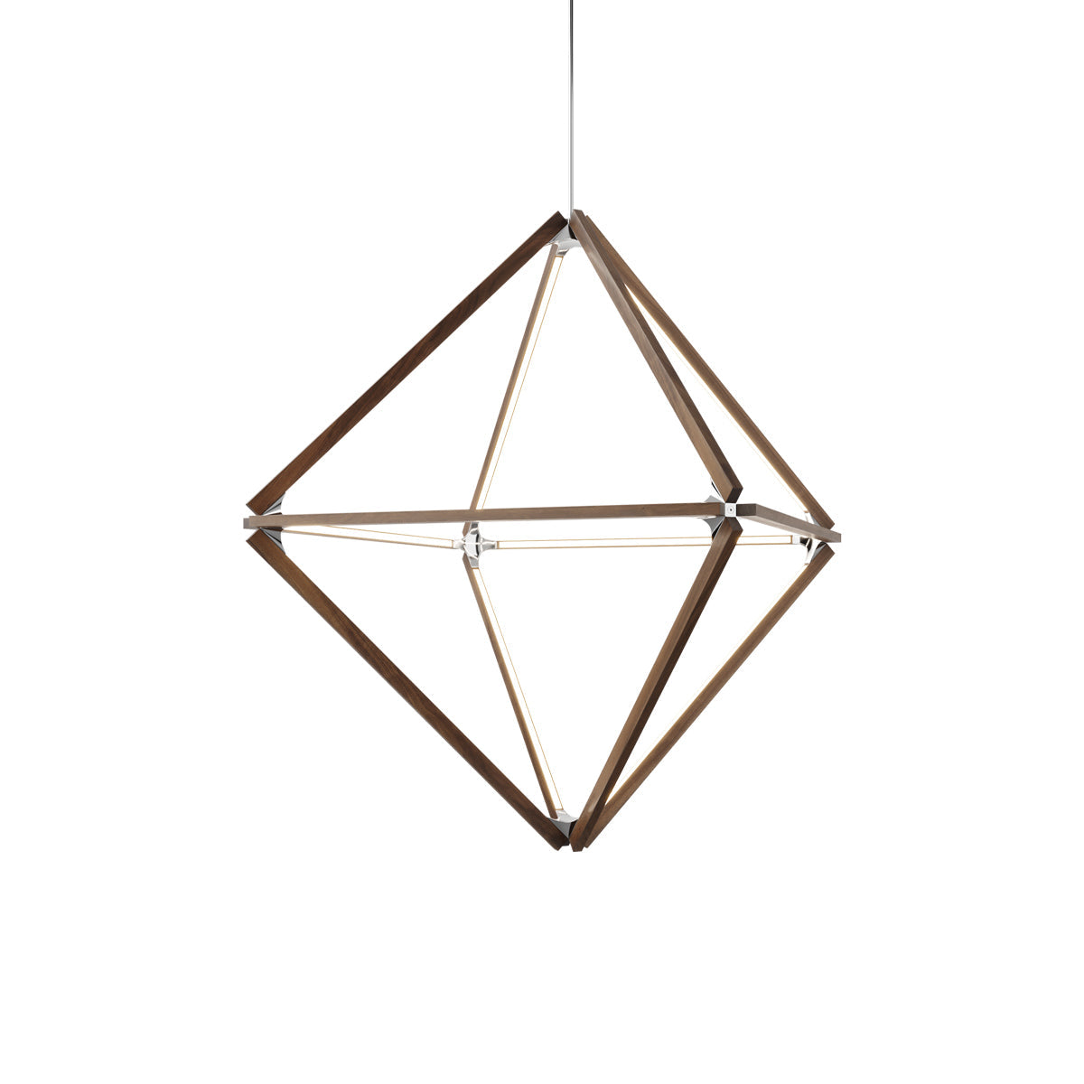 Diamond Middle LED Pendant Light in Water Tower Redwood/Blackened.