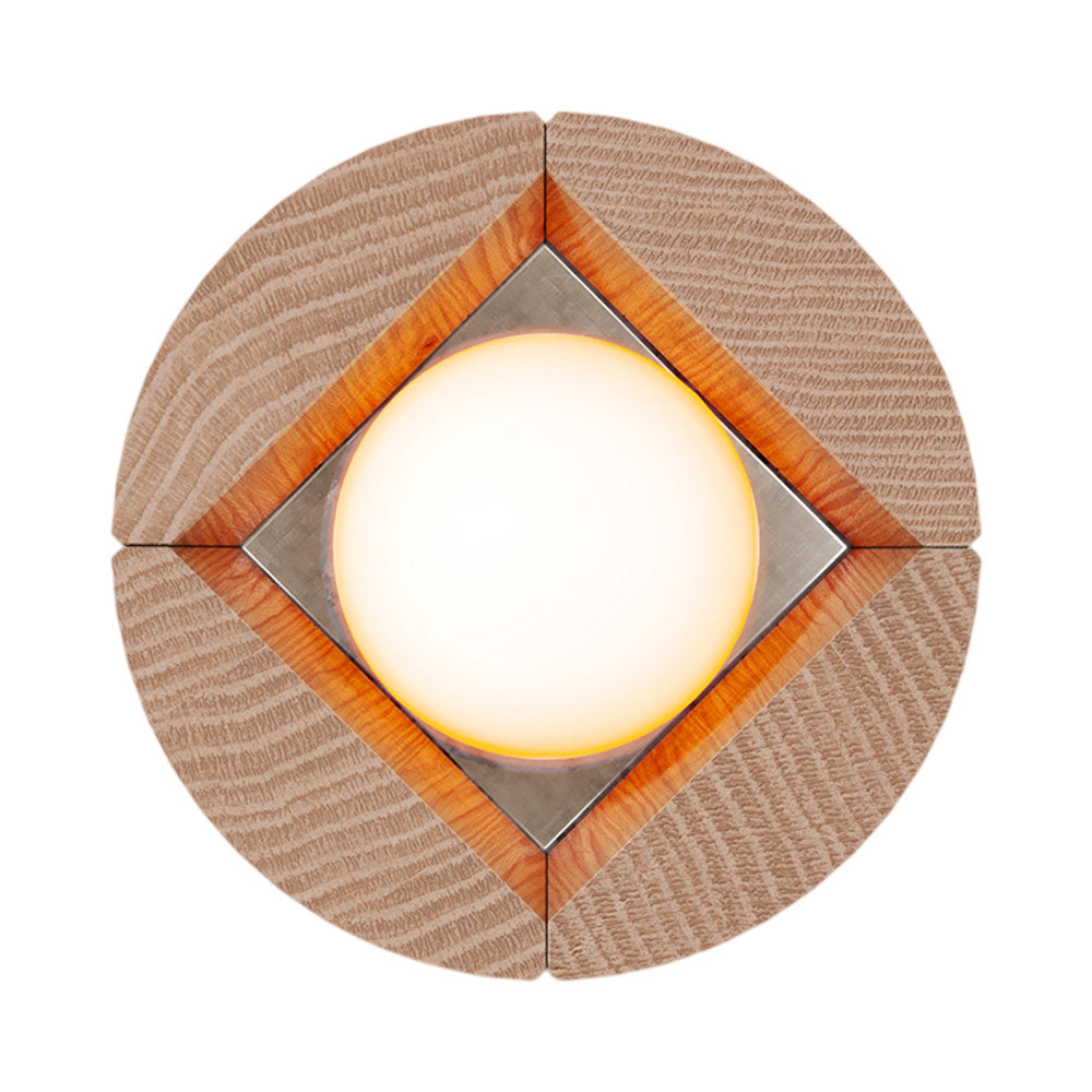 Dot Single Wall Light in Clear White Oak.