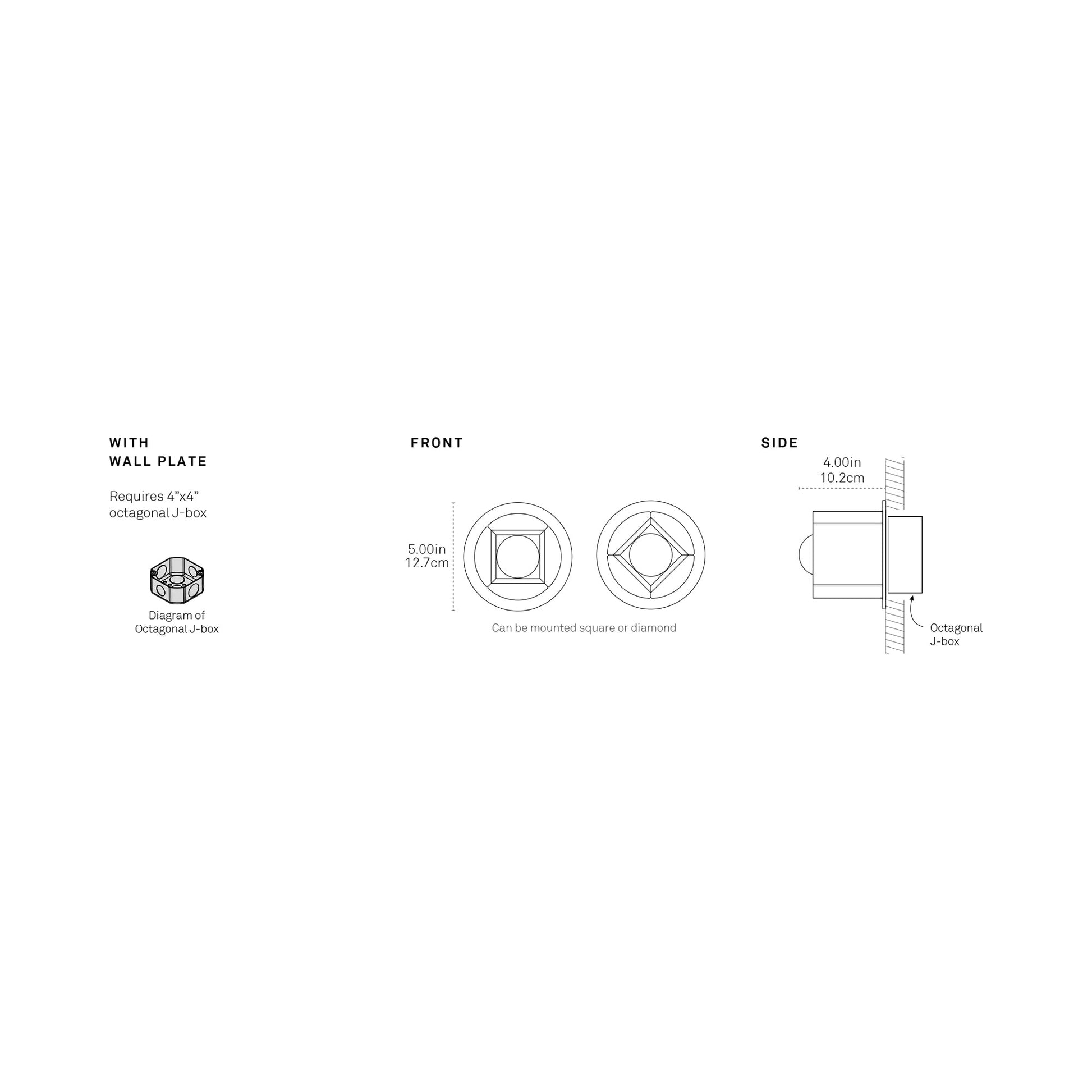 Dot Single Wall Light - line drawing.