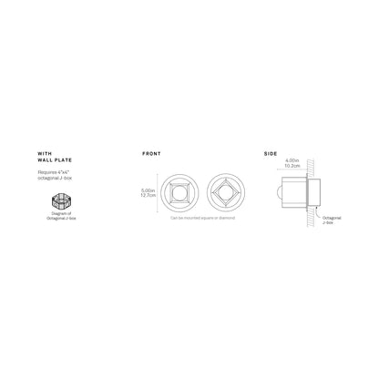 Dot Single Wall Light - line drawing.
