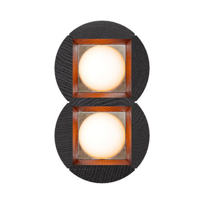 Dot Wall Light in Black Salvaged NYC Pin Oak (2-Light).
