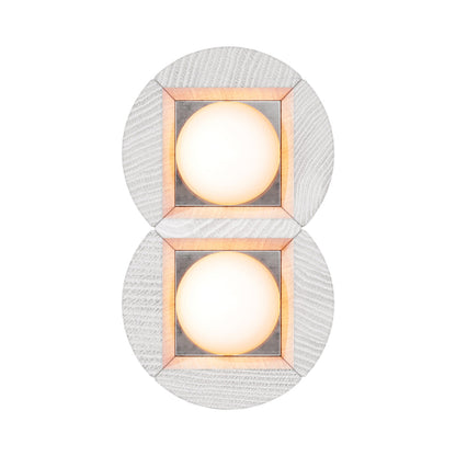 Dot Wall Light in White Salvaged NYC Pin Oak (2-Light).