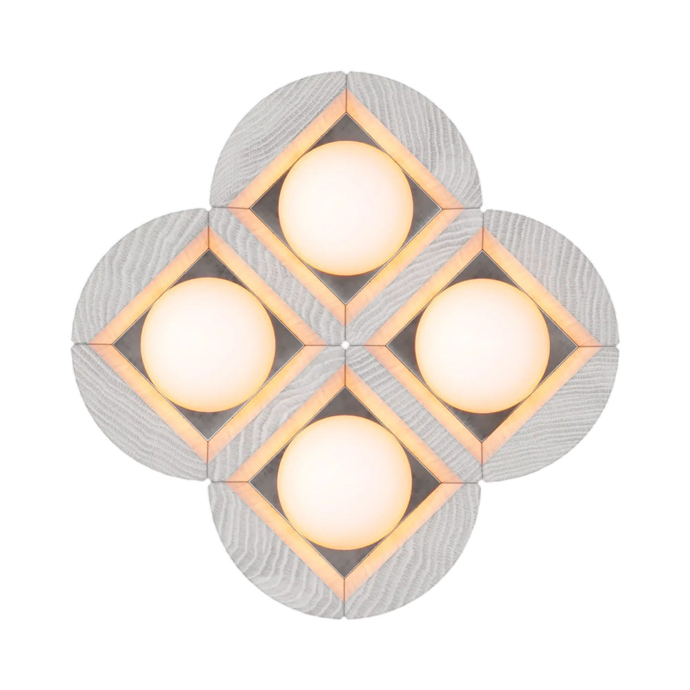 Dot Wall Light in White Salvaged NYC Pin Oak (4-Light).