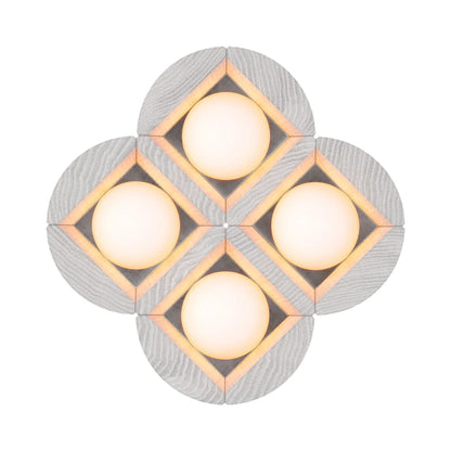 Dot Wall Light in White Salvaged NYC Pin Oak (4-Light).