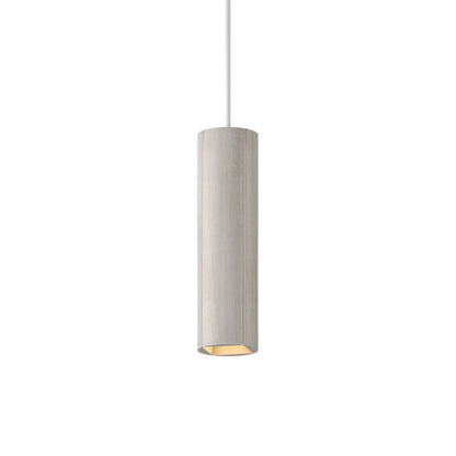 Pillar 12-Inch Pendant Light in White Salvaged NYC Pin Oak/White/Corded.