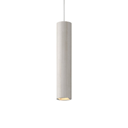 Pillar 20-Inch Pendant Light in White Salvaged NYC Pin Oak/White/Corded.
