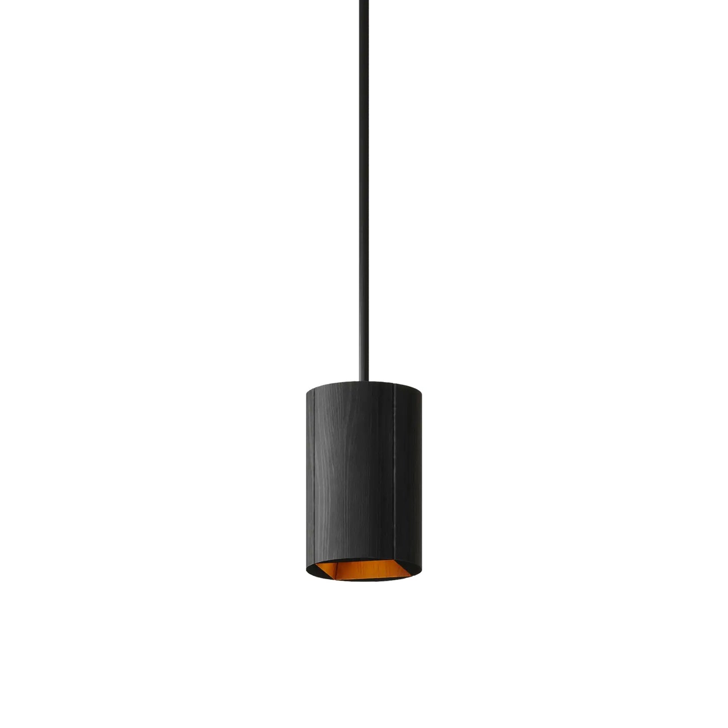 Pillar 6-Inch Pendant Light in Black Salvaged NYC Pin Oak (Matte Black/Corded).