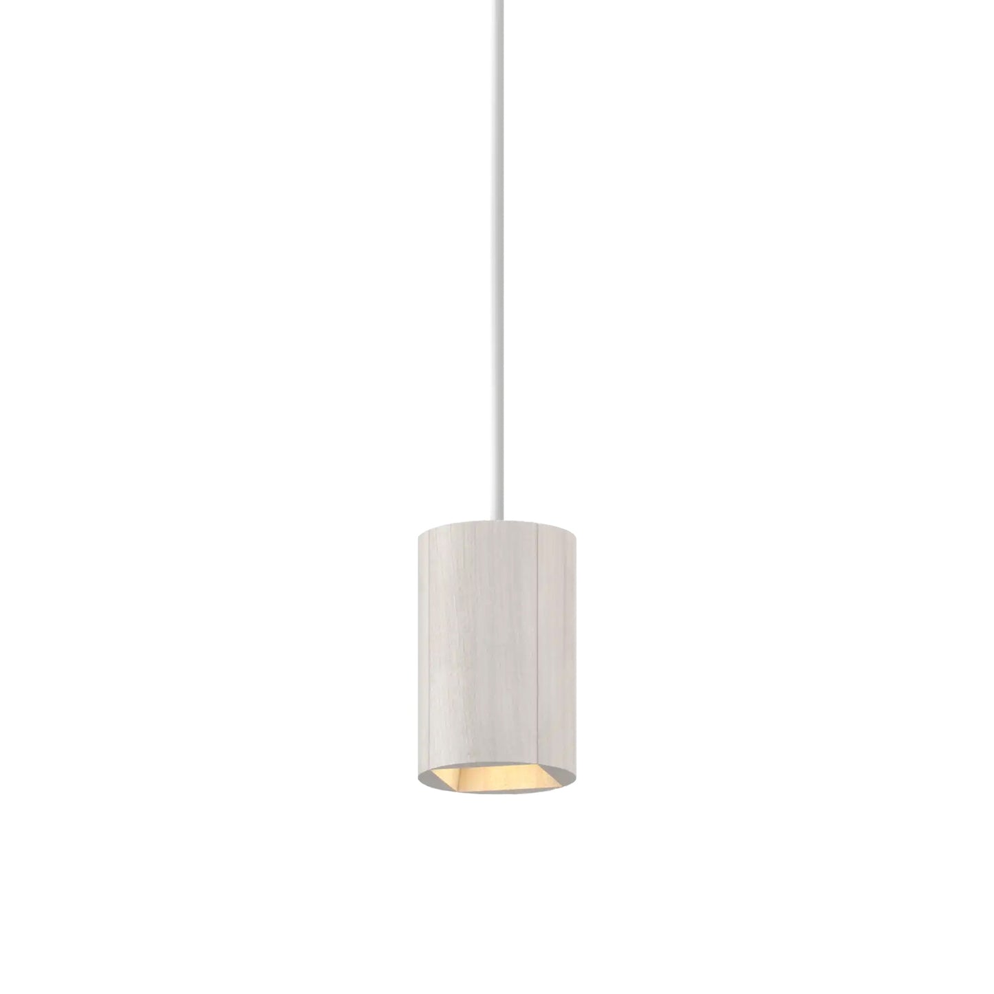 Pillar 6-Inch Pendant Light in White Salvaged NYC Pin Oak (White/Corded).