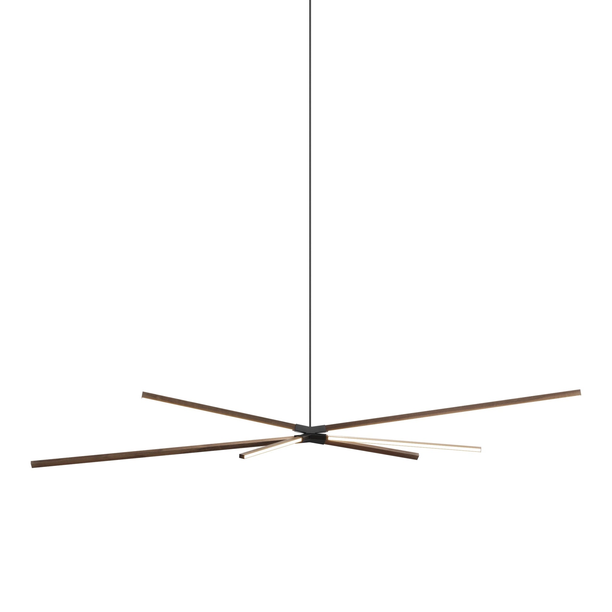 Skybang Big LED Pendant Light in American Walnut/Blackened.