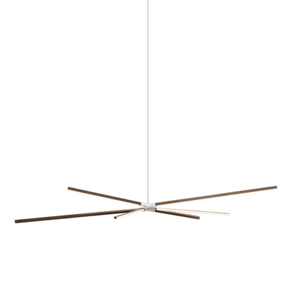 Skybang Big LED Pendant Light in American Walnut/Brushed Nickel.