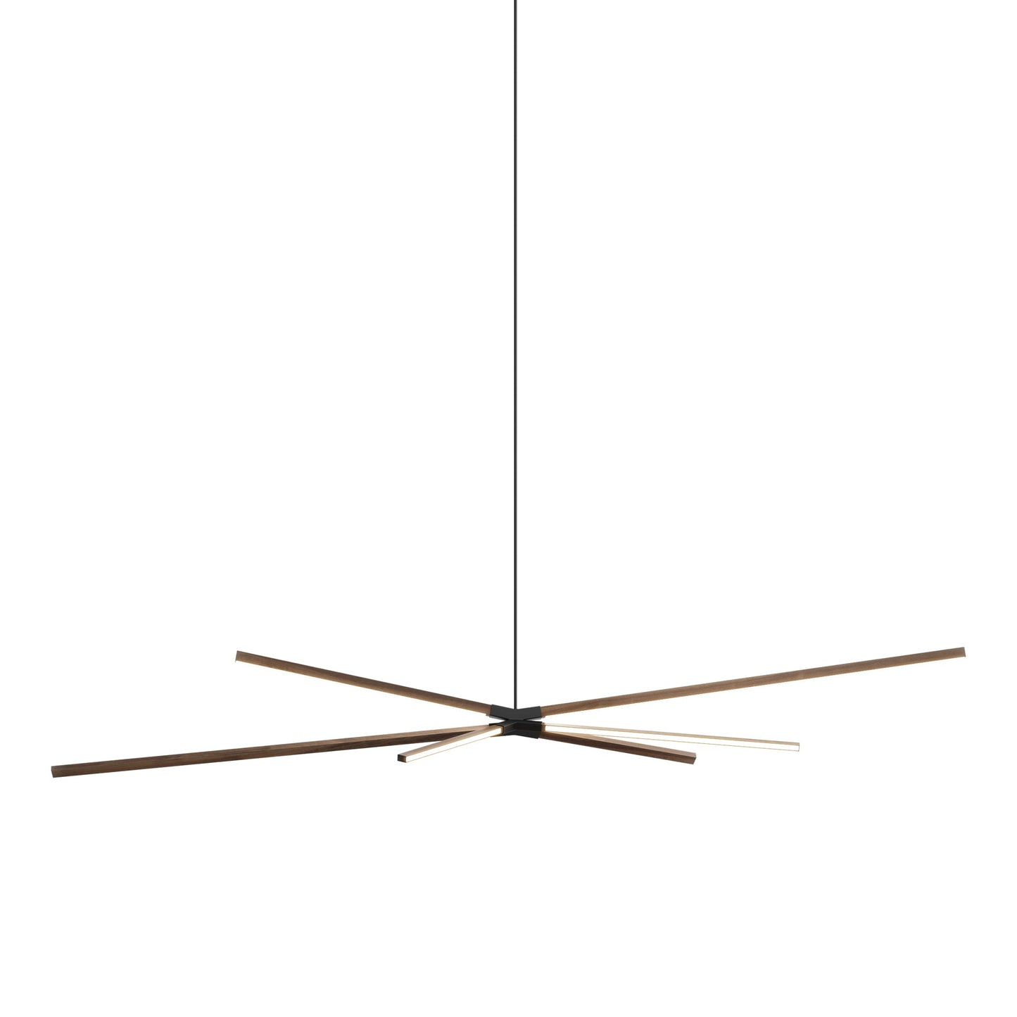 Skybang Big LED Pendant Light in American Walnut/Matte Black.