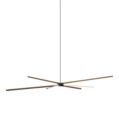 Skybang Big LED Pendant Light in American Walnut/Matte Black.