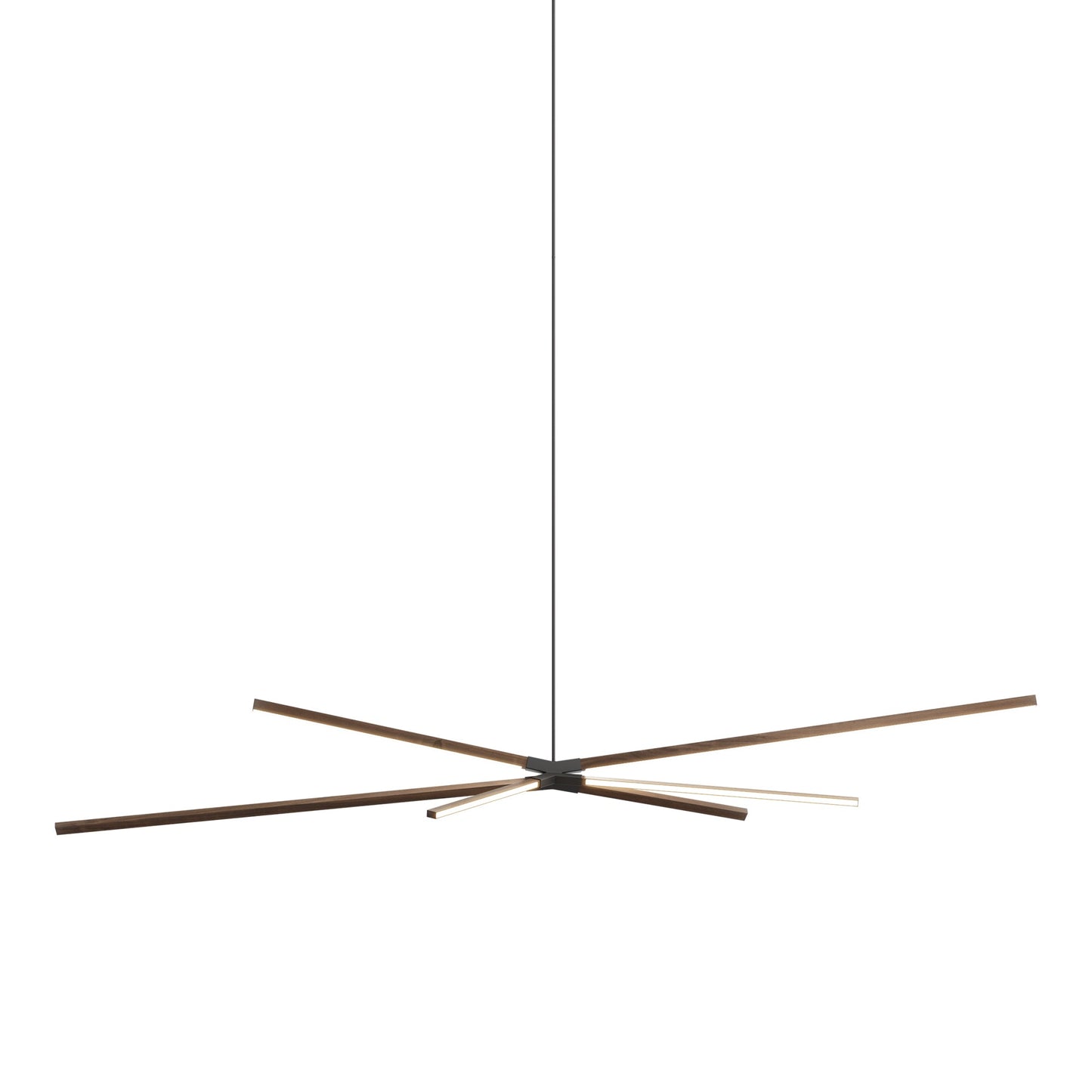 Skybang Big LED Pendant Light in American Walnut/Slate Grey.