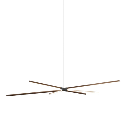 Skybang Big LED Pendant Light in American Walnut/Slate Grey.