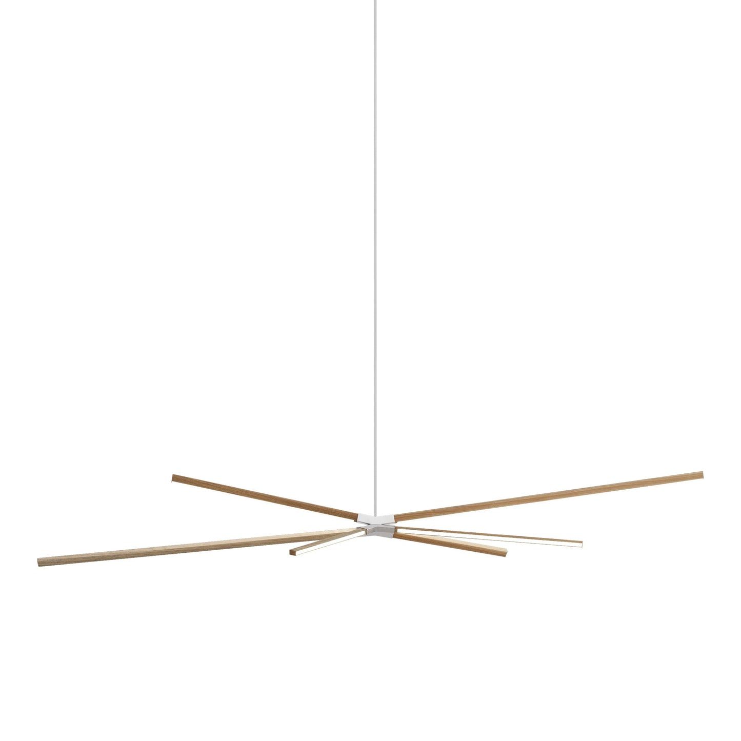 Skybang Big LED Pendant Light in Clear White Oak/Brushed Brass.