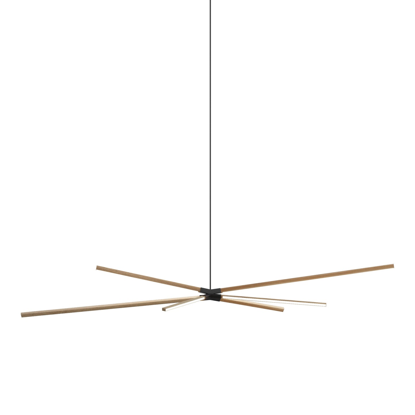 Skybang Big LED Pendant Light in Clear White Oak/Matte Black.