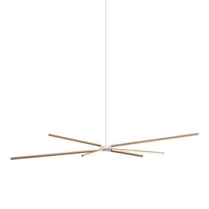 Skybang Big LED Pendant Light in Clear White Oak/Polished Nickel.
