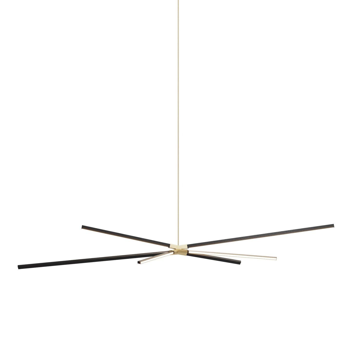 Skybang Big LED Pendant Light in Ebonized Oak/Brushed Brass.