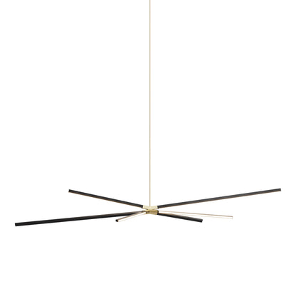 Skybang Big LED Pendant Light in Ebonized Oak/Polished Brass.
