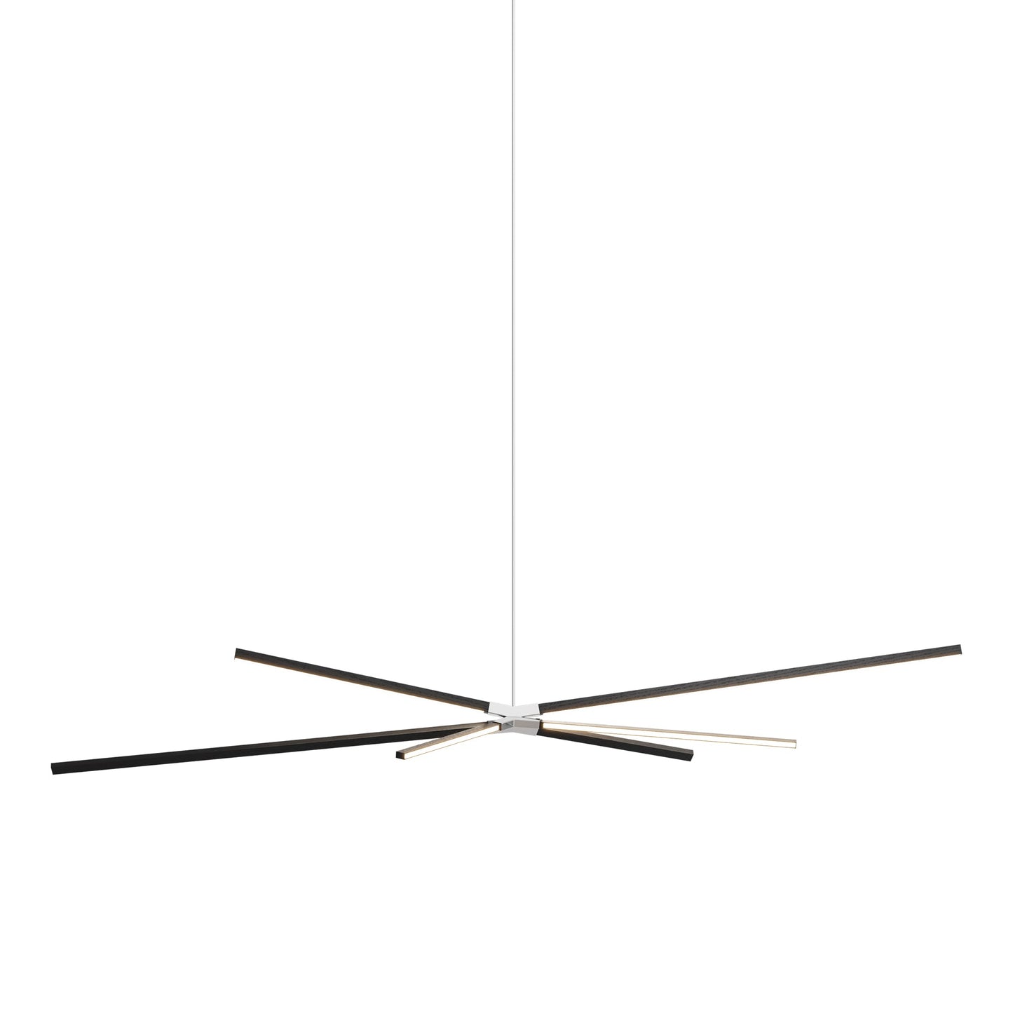 Skybang Big LED Pendant Light in Ebonized Oak/Polished Nickel.