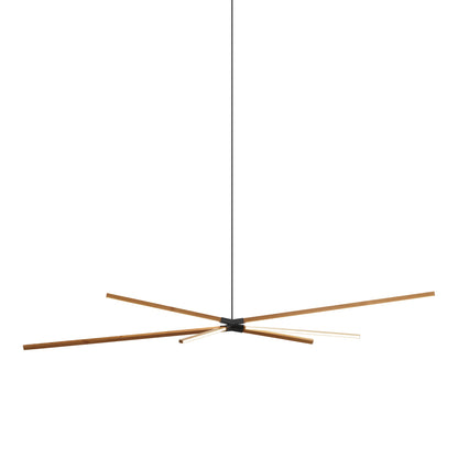 Skybang Big LED Pendant Light in Heart Pine (Reclaimed)/Matte Black.