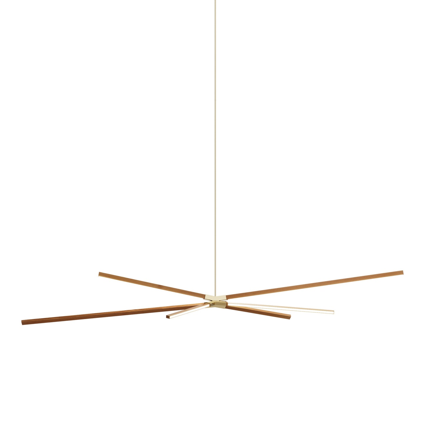 Skybang Big LED Pendant Light in Heart Pine (Reclaimed)/Polished Brass.