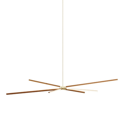 Skybang Big LED Pendant Light in Heart Pine (Reclaimed)/Polished Brass.