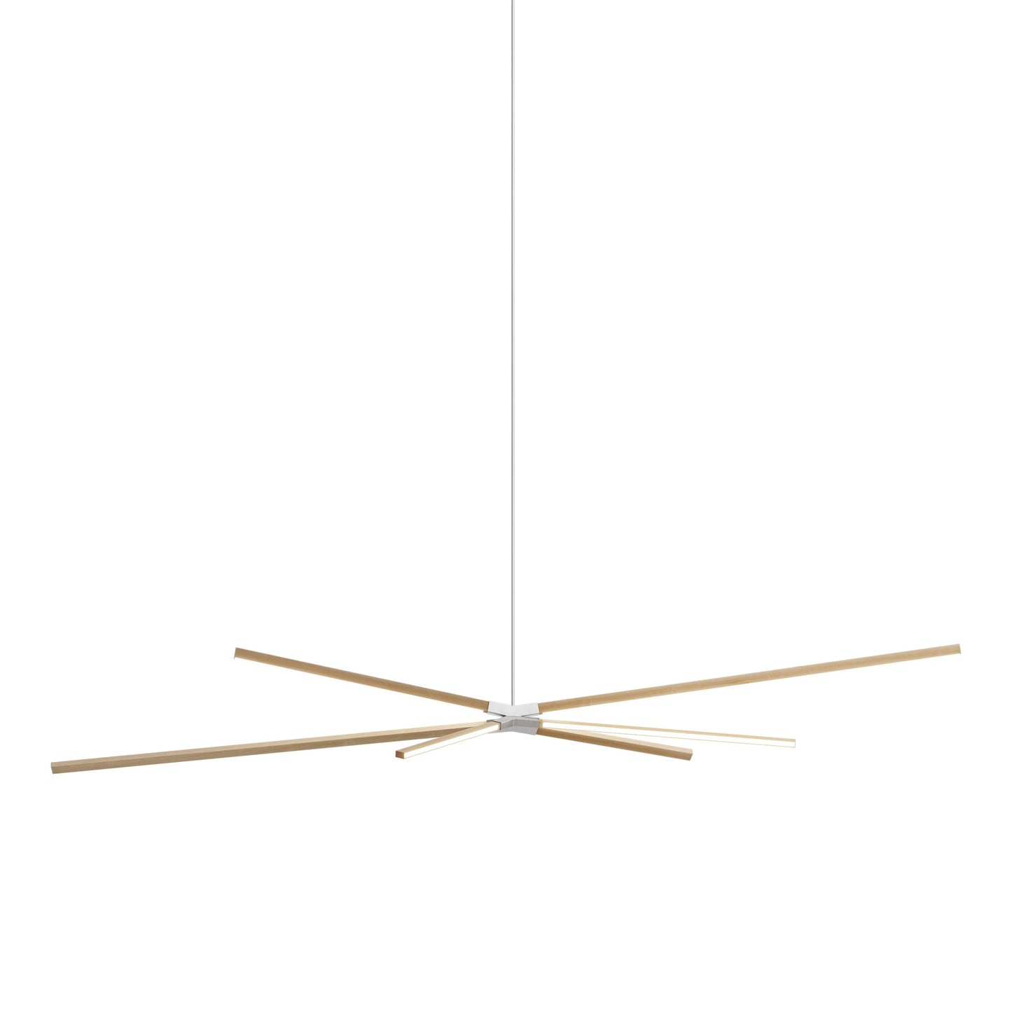 Skybang Big LED Pendant Light in Maple/Brushed Nickel.