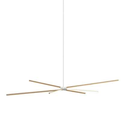 Skybang Big LED Pendant Light in Maple/Brushed Nickel.