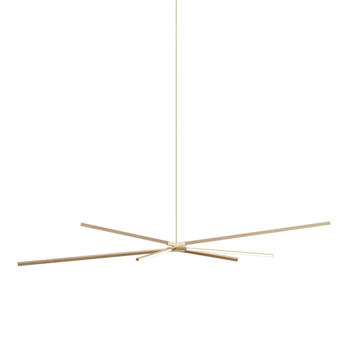 Skybang Big LED Pendant Light in Maple/Polished Brass.