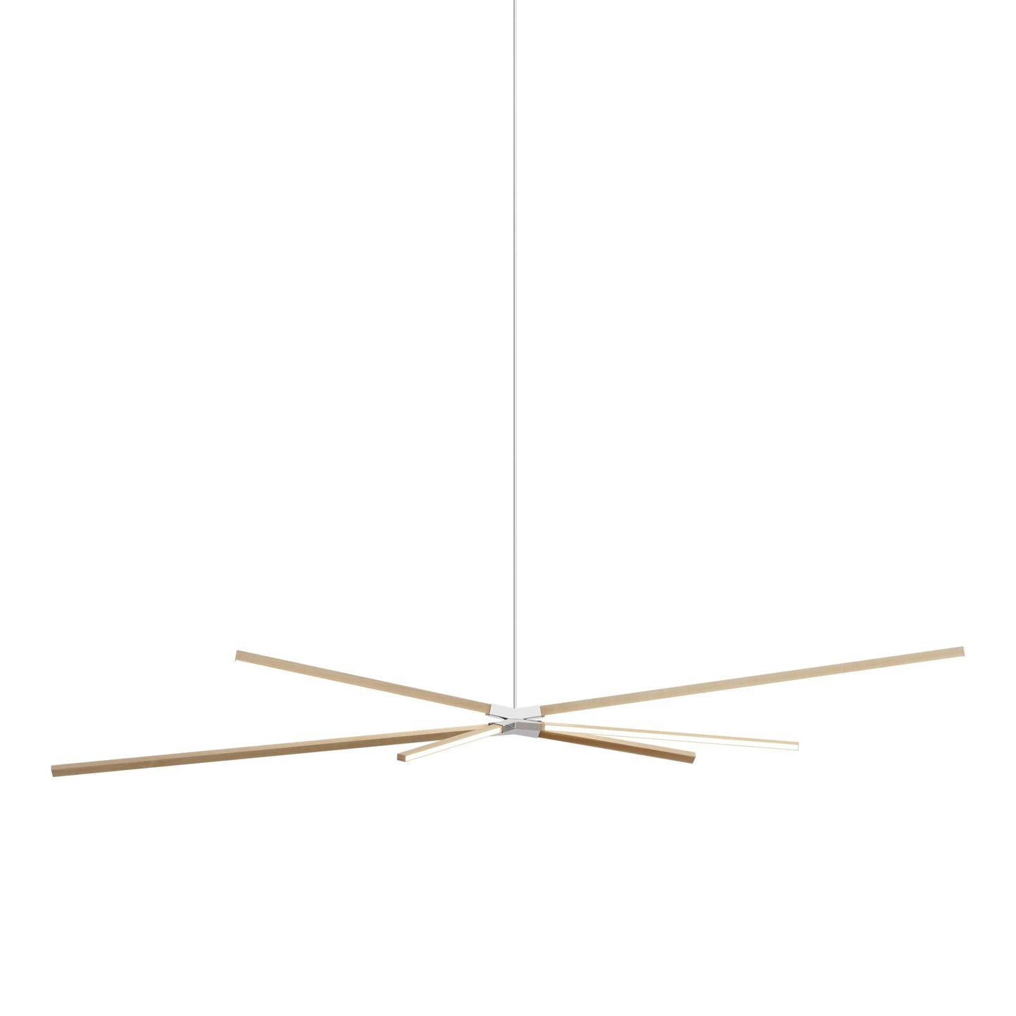 Skybang Big LED Pendant Light in Maple/Polished Nickel.