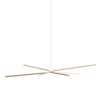 Skybang Big LED Pendant Light in Maple/Polished Nickel.