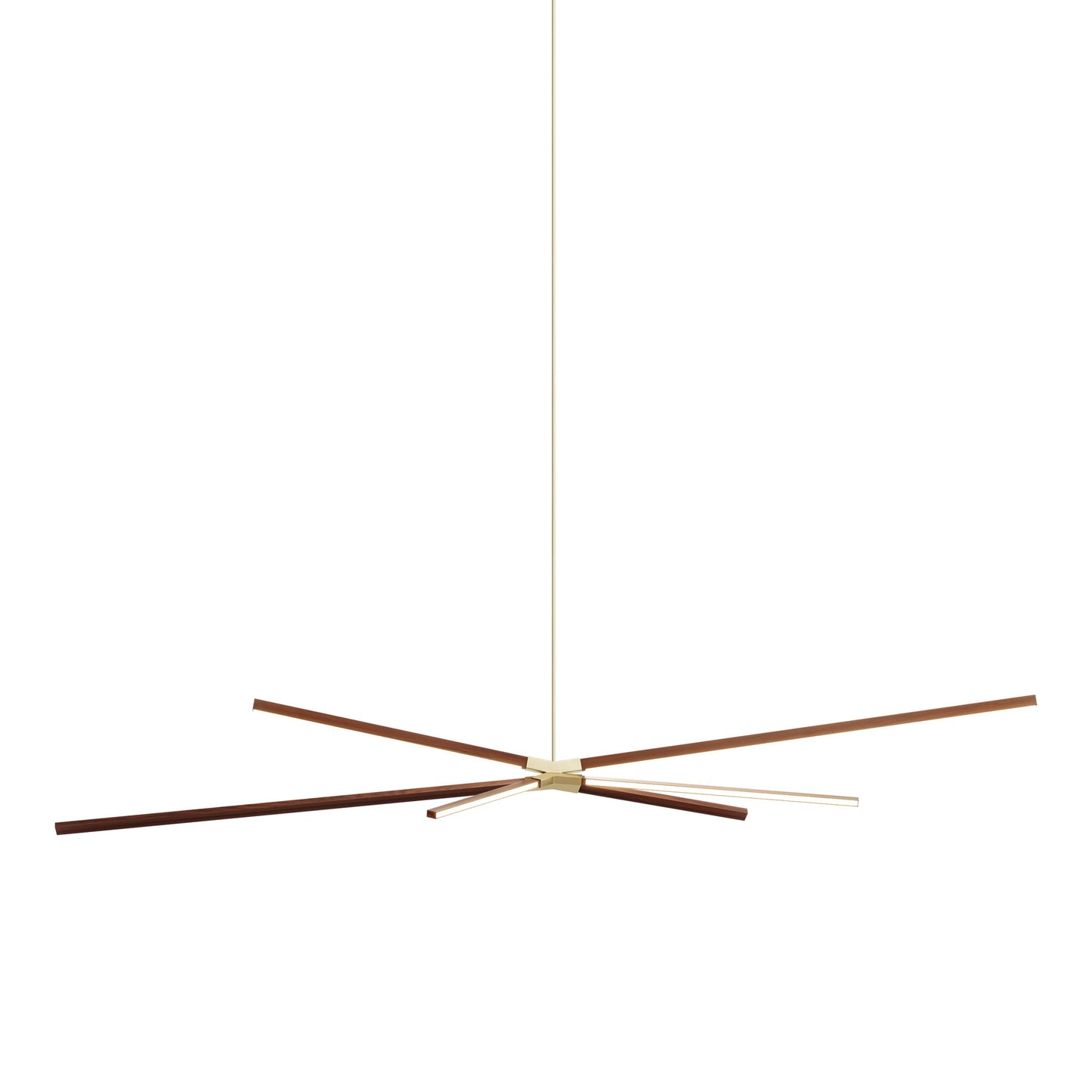 Skybang Big LED Pendant Light in Water Tower Redwood/Brushed Brass.