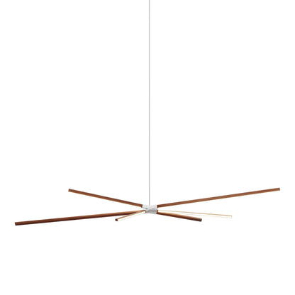Skybang Big LED Pendant Light in Water Tower Redwood/Brushed Nickel.