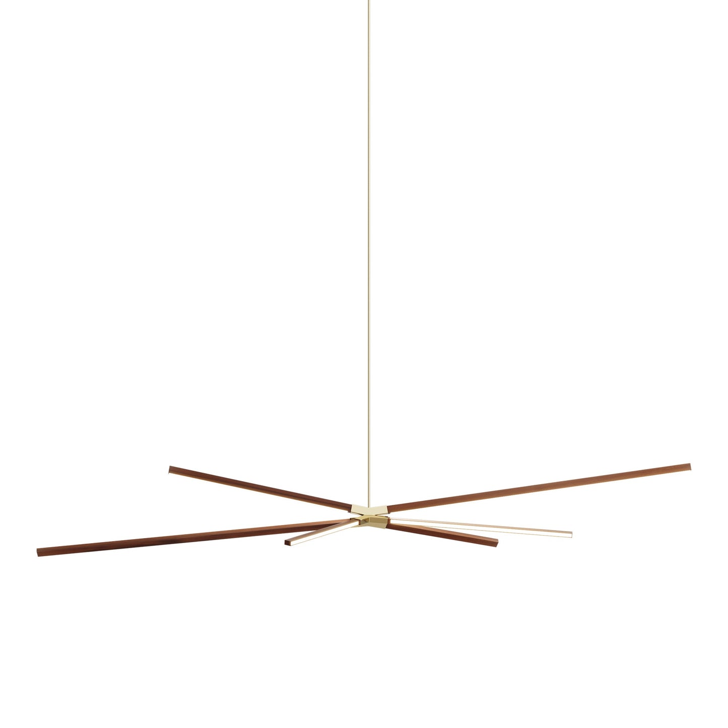 Skybang Big LED Pendant Light in Water Tower Redwood/Polished Brass.