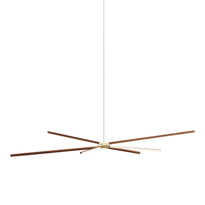 Skybang Big LED Pendant Light in Water Tower Redwood/Polished Brass.